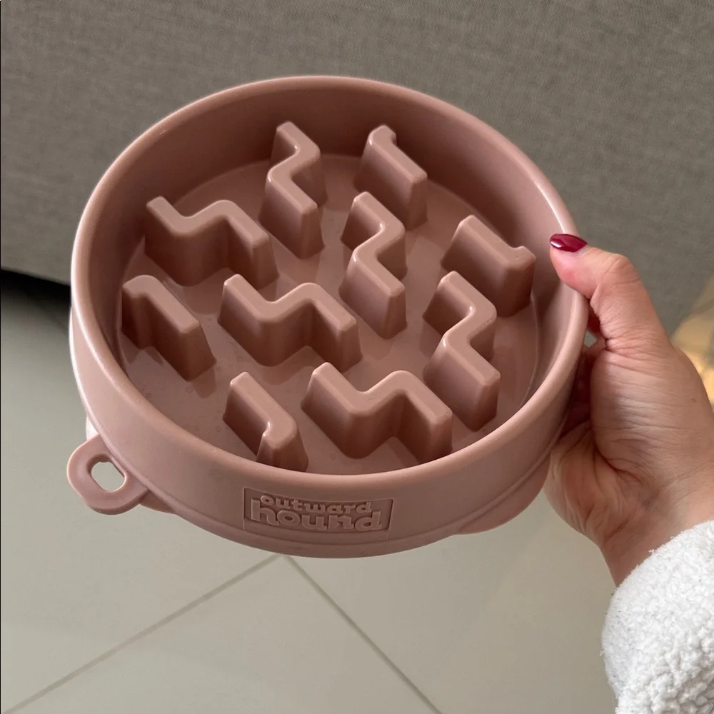 Blush Pink Pet Slow Feeder Bowl